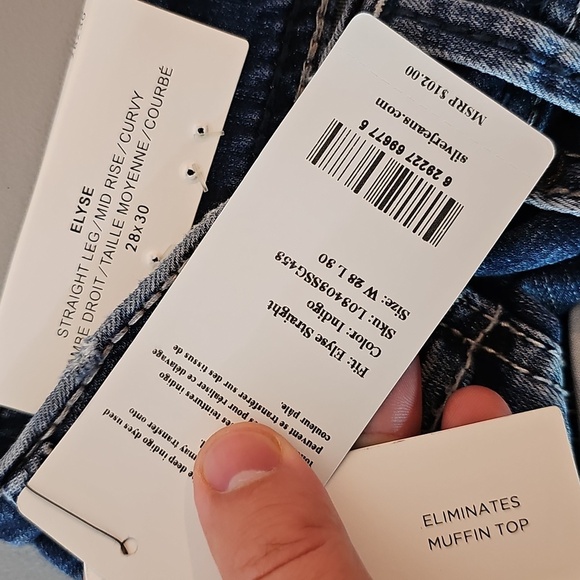 Silver Elyse 28x30 Mid Rise Curvy Straight Leg Jeans - Picture 5 of 8